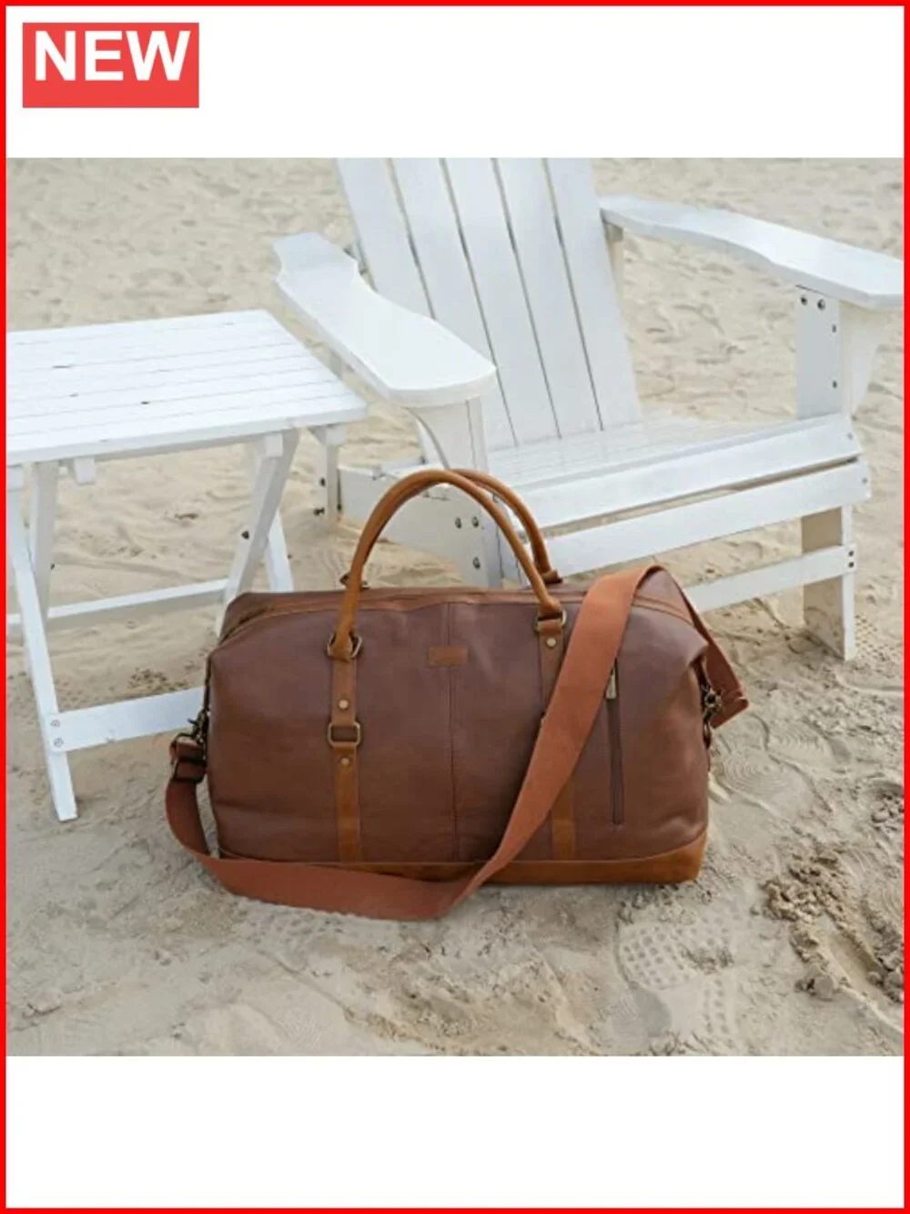 Faux Leather Travel Duffel Tote Bag Overnight Weekender for Men Women